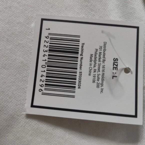 Five Below V-Neck Varsity Sweatshirt Size Large - Cream - Picture 4 of 9